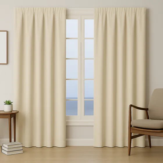 Cortina Blackout Textil Lavable Presillas Doble 140 X 220 Cm Natural