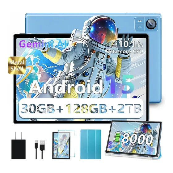 Tablet Android 15 10" 30GB RAM 128GB ROM Octa-Core 8000mAh WiFi 5G Bluetooth