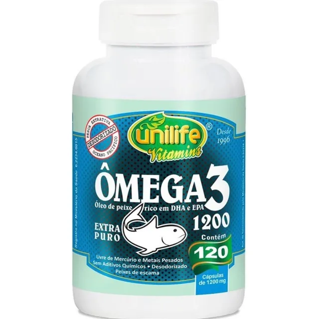 Omega 3 Unilife 1200 - 120 Cápsulas Epa 780mg - Dha 488mg