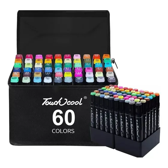 Marcadores De Dibujo Touch Doble Punta Permanente 60 Pcs