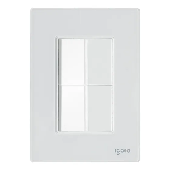 Placa Cristal Igoto Con 2 Apagadores Escalera De 1.5 Módulos
