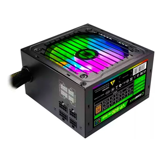 Fuente De Poder Gamemax Vp 600w Rgb Apfc 80 Plus Bronce