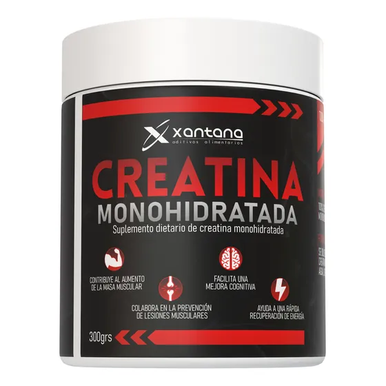 Creatina Monohidrato Pura Premium Xantana - Recovery - Cognition - Ganancia Muscular - Aumenta Nivel De Alerta 300 Gramos