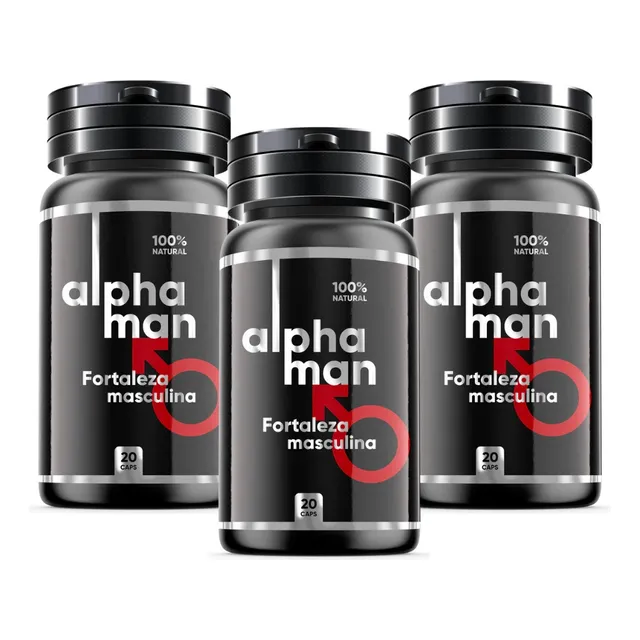 Pack 3 Frascos Potencializador Nutraceútico Alphaman Sabor Sin Sabor