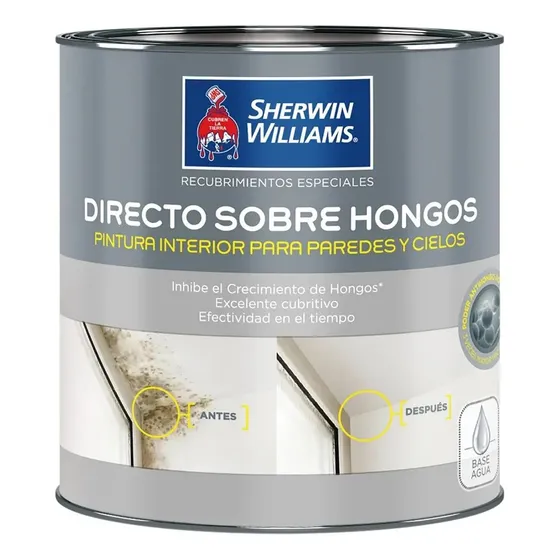 Esmalte Al Agua Directo Sobre Hongos 1/4 Gl Blanco Sherwin W Acabado Semimate