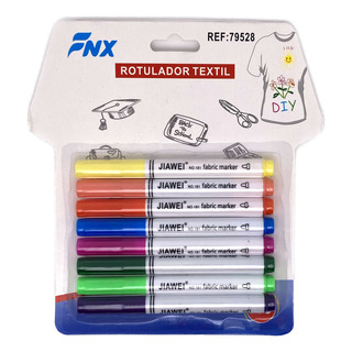 Set 8 Marcadores De Tela Colores Básicos Manualidades Set 8 Marcadores De Tela Colores Básicos Manualidades
