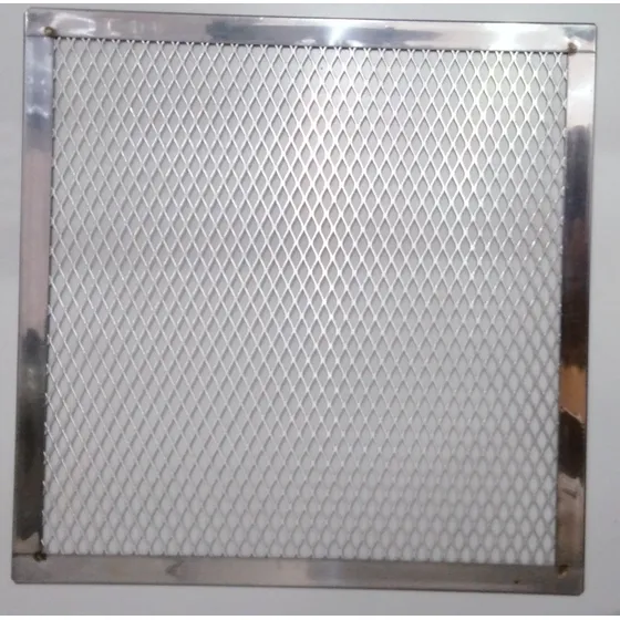 Tela Quadrada 30cm Para Pizza Sem Pé Laterais Em Aço Inox 