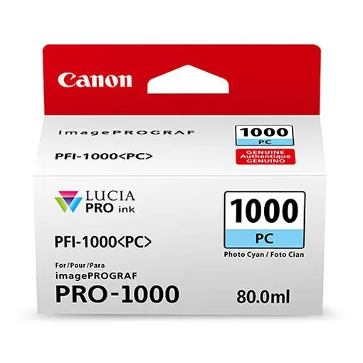 Tinta Canon  Pfi-1000 Pc Lucia Pro Photo Cyan Ink Tank 80ml