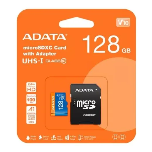 Tarjeta de memoria Adata AUSDX128GUICL10A1-RA1 Premier con adaptador SD 128GB
