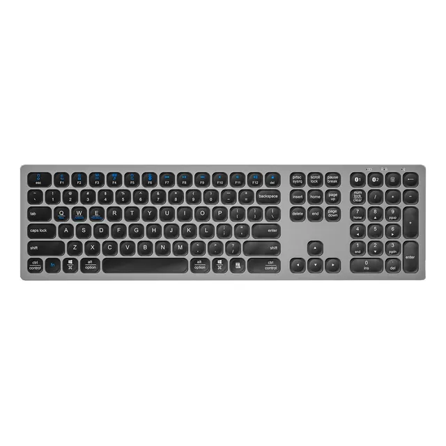Teclado Inalambrico Recargable Bluetooth Aluminio Profesiona Teclado Gris Idioma 100