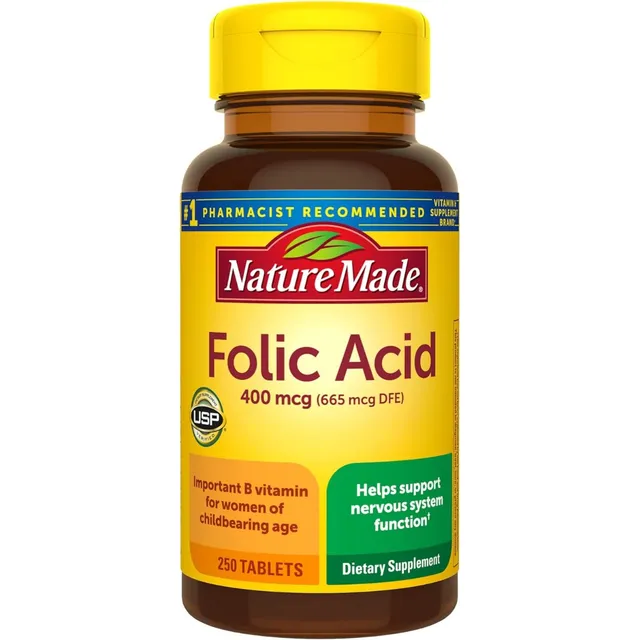 Acido Folico 400 Mcg Nature Made 250 Tabletas