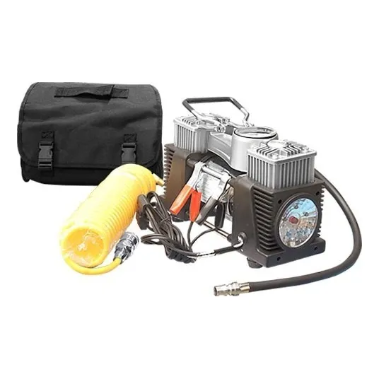 Mini Compresor De Aire 12v/150psi/c/luz Y Manguera H18011c.