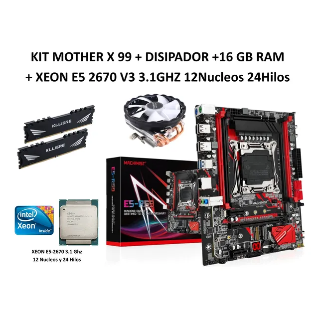 Kit Gamer Machinist+xeon 2670v3 3.1ghz+16gbram+disipador New