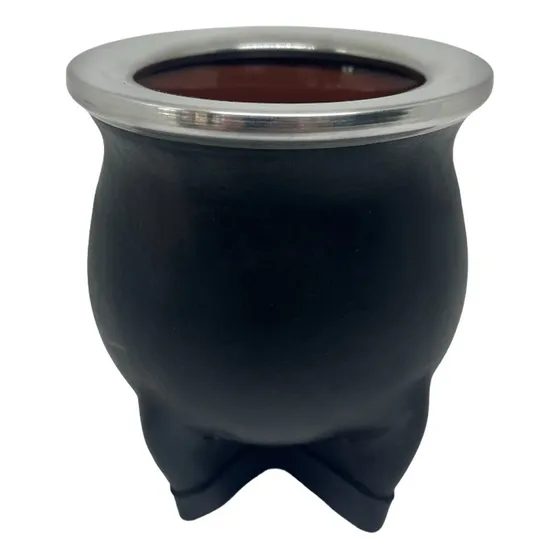 Mate De Cerámica Forrado En Cuero