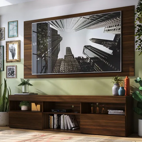 Rack Com Painel Multimóveis Flórida Para Tv Até 65  Duna