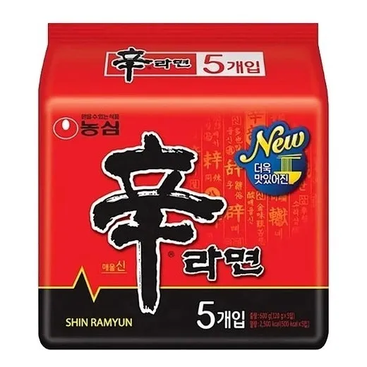 Ramen Coreano Shin Ramen Fideo Instantaneo Pack 5 Unidades