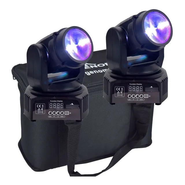 Set 2 Cabeza Movil Led 15w Robotica Dmx Rgb Beam Con Bolsa