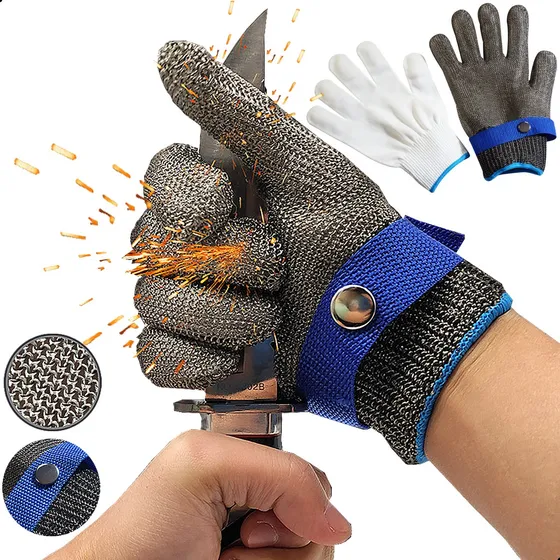 Guantes Anticorte Carniceria- Acero Inoxidable Industrial