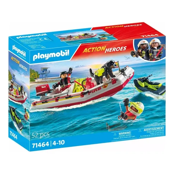 Playmobil Action Heroes 71464 Bote Bomberos Con Moto De Agua