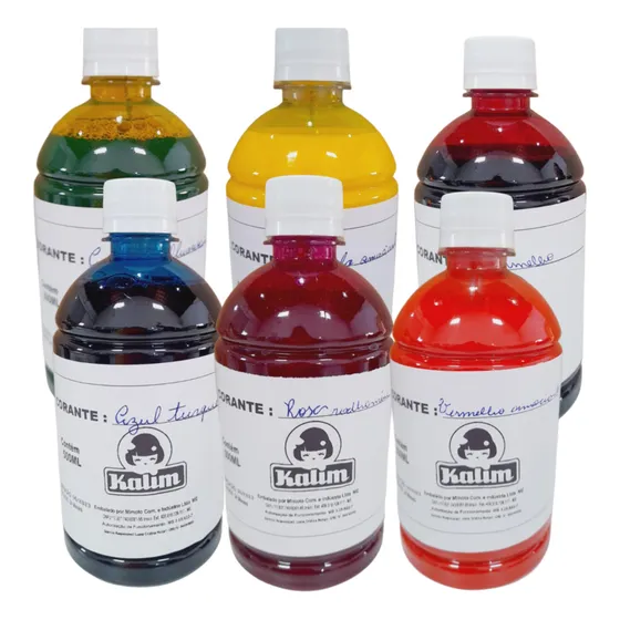 6 Corante Para Sabao 500ml Varias Cores Pigmento Bem Vivas