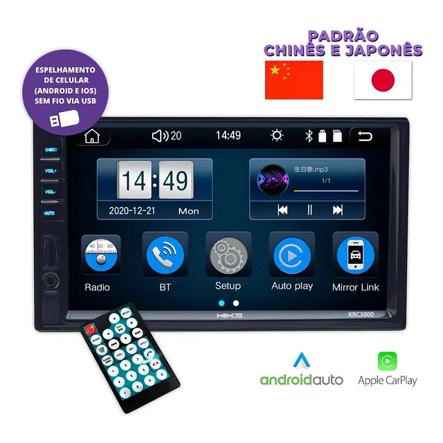 Multimídia Touch Com Carplay E Android Auto + Câmera De Ré