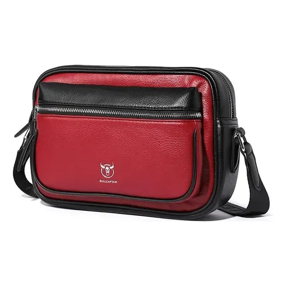 Bullcaptain - Morral De Cuero Pu Mate Djb-0105-pu-rd Rojo
