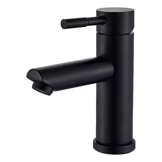 Monocomando Baño Lavatorio Canilla Griferia Negro Mate Recta