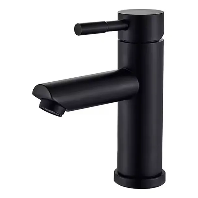 Monocomando Baño Lavatorio Canilla Griferia Negro Mate Recta