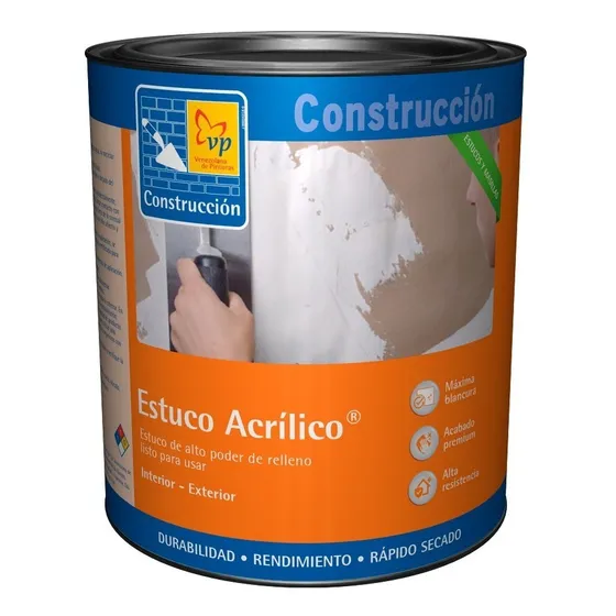 Estuco Acrilico Revestimiento 1/4 Galón Vp Construcción