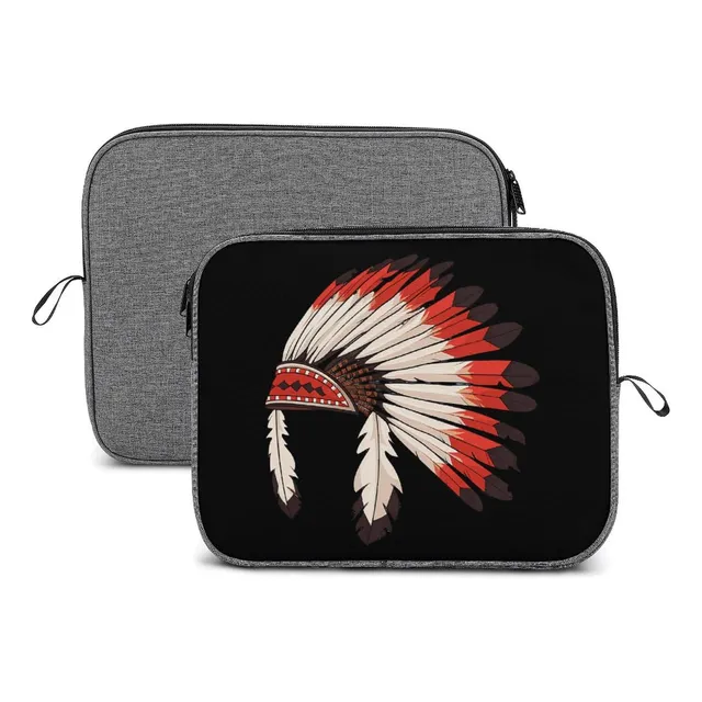 Funda Para Portatil Pluma Tocado Indio Cultura Americana
