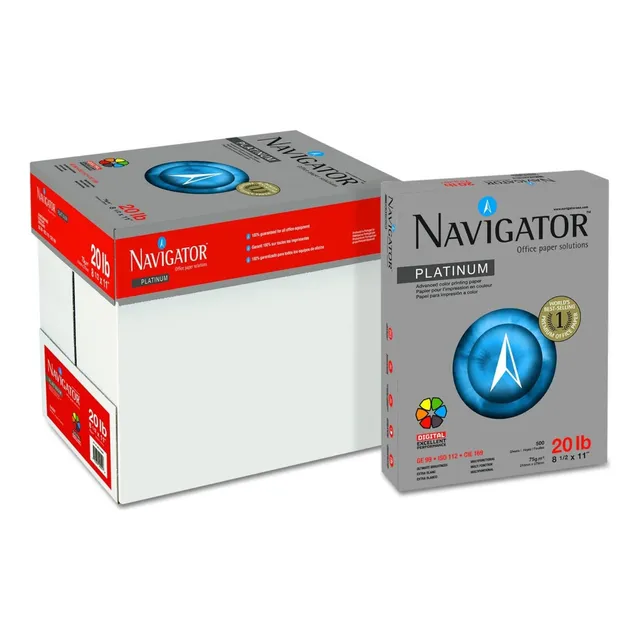 Papel Carta Navigator Caja Con 10 Resmas 5000 Hojas Blancas