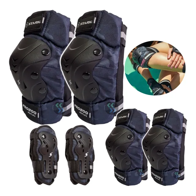 Kit Protecciones Profesionales Adulto Roller Skate Stark Pro