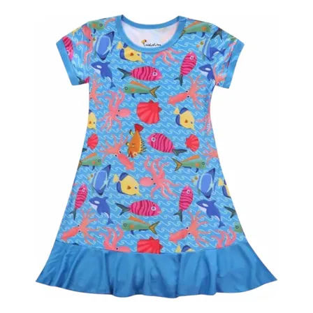 Vestido Importado Spandex Diseño Unicornio Y Flamingo
