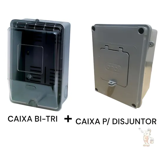Caixa Medidor Padrão Bifasico+caixa P Disjuntor Enel Rj