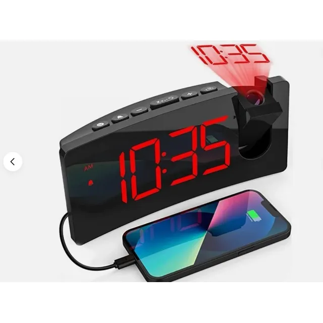 Reloj Despertador Con Projector De Hora Y Usb Para Carga 