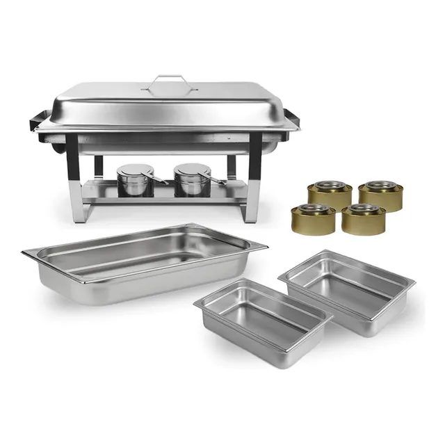 Chafing Dish Rechaud Acero Inoxidable Gn Bandejas 9 L 