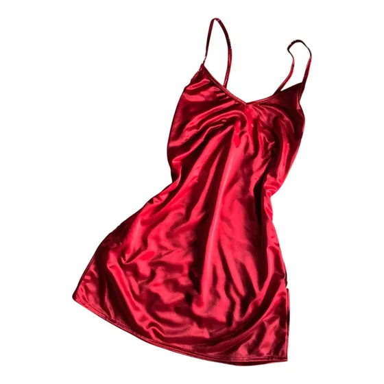 Bata Pijama Satín Rojo Dama