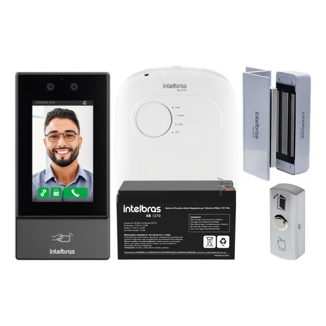 Kit Eletroimã Intelbras Controle Acesso Facial Ss 3532 Mf W