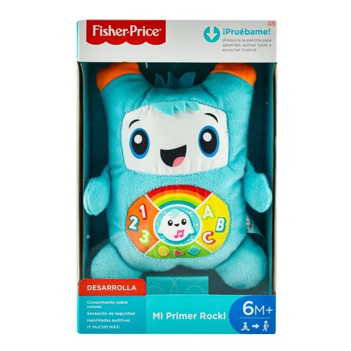 Mi Primer Rocki Muñeco Con Luz Y Sonido Fisher Price Color Azul