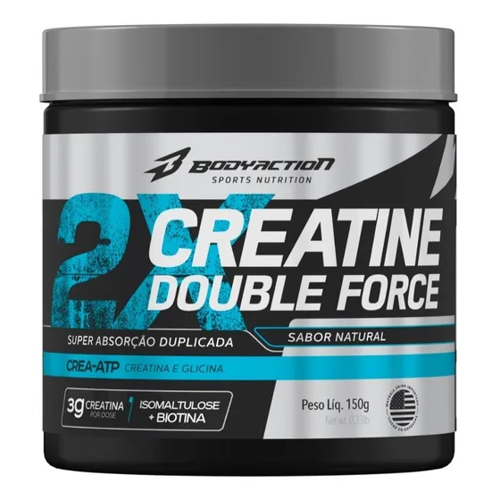 Creatina Dupla Potência Com Glicina Biotina 150g Bodyaction Sem sabor