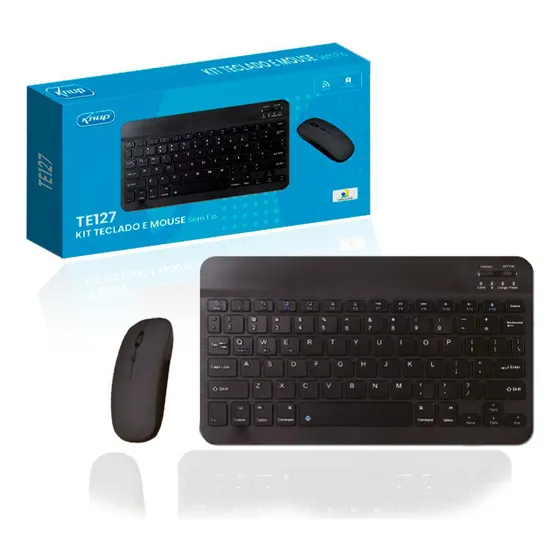 Kit Teclado + Mouse Sem Fio Windows Ios Bluetooth Mac Tablet