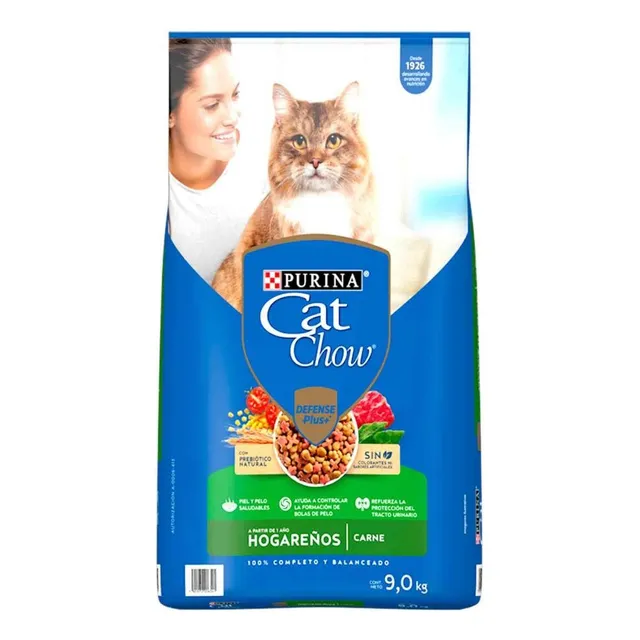 Alimento Cat Chow Defense Plus Hogareños Gato Adulto 9kg