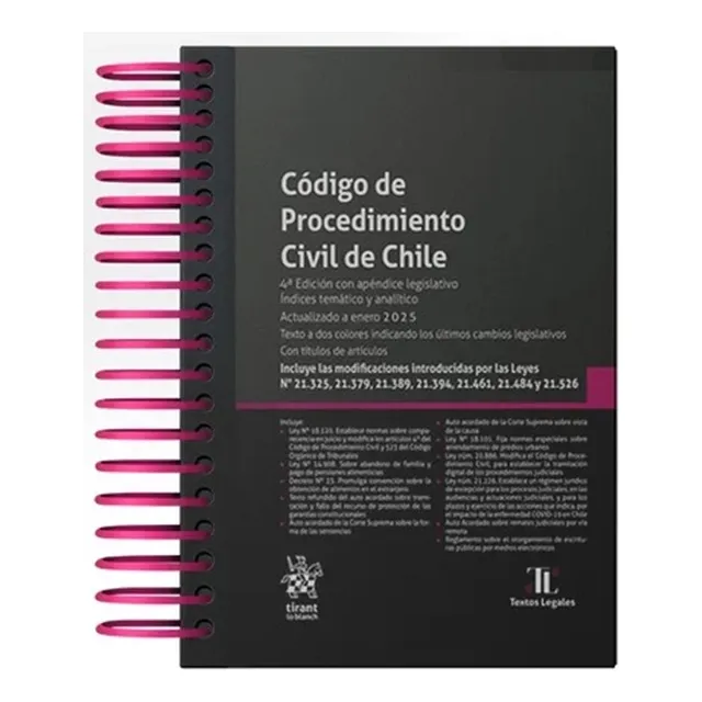 Código Procedimiento Civil De Chile 4a Edición 2025 Anillado