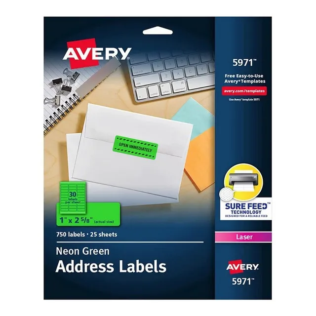 Avery Etiquetas De Dirección Neón Con Alimentación