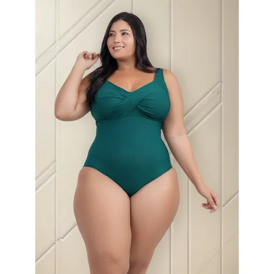 Body Maiô 2 Em 1 Plus Size Afina Silhueta Alças Largas Praia
