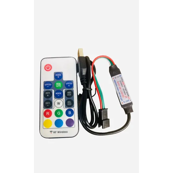 Kit 36 Controle + Adaptador Usb 5v P/ Fita Led Ws2811 Ws2812