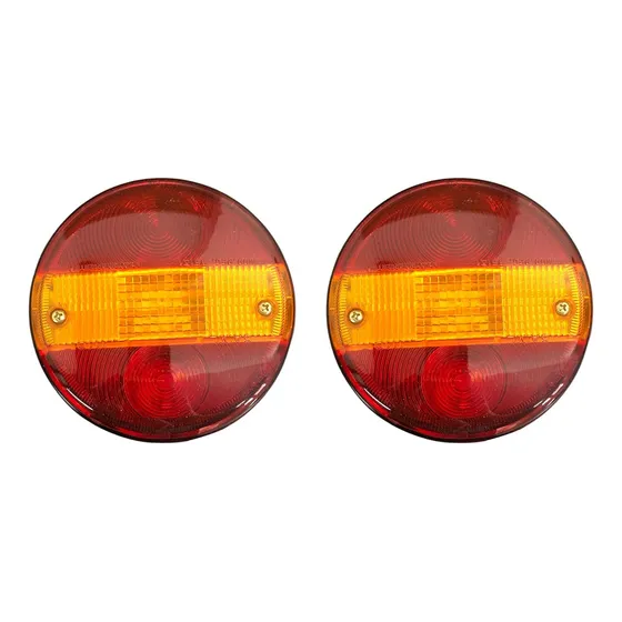 Faros Traseros Redondos Univ Rojo-amb-rojo X Jgo Baiml 1110