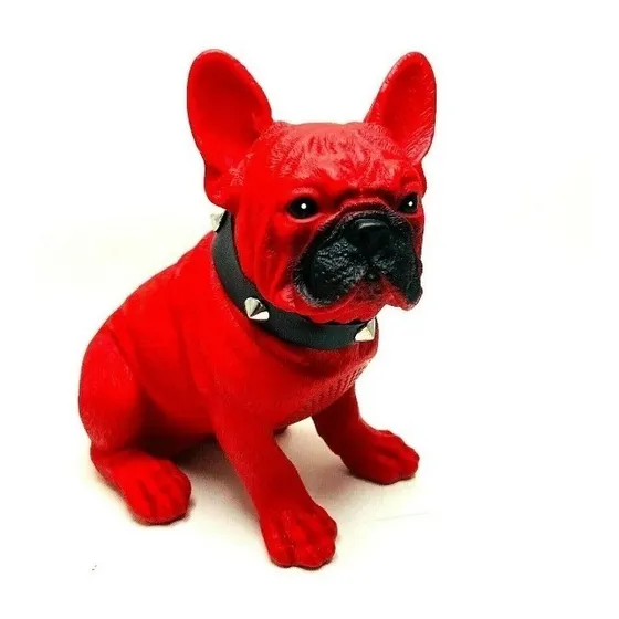 Mini Bocina Portatil Bluetooth Perro Bulldog Usb V8 Micro Sd Color Rojo