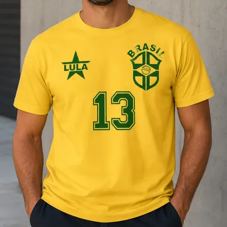 Camiseta Blusa Lula Presidente Seleção Brasil Futebol 13 Amarelo G