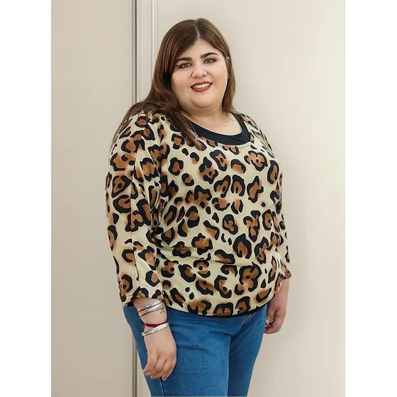 Buzo De Lanilla Murciélago Remera Mujer Loreley Animal Print